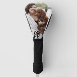 Custom LOVE Paw Print Golf Head Hoesje Golfheadcover