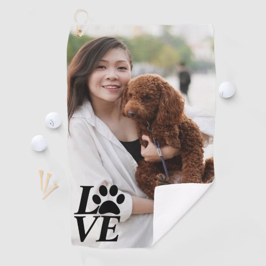 Custom LOVE Paw Print Golfhanddoek – Voor Hondenli (Insitu)