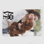 Custom LOVE Paw Print Golfhanddoek – Voor Hondenli (Horizontaal)