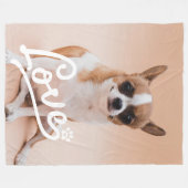 Custom Love Paw Print Hondenliefhebber foto Fleece Deken (Voorkant (Horizontaal))