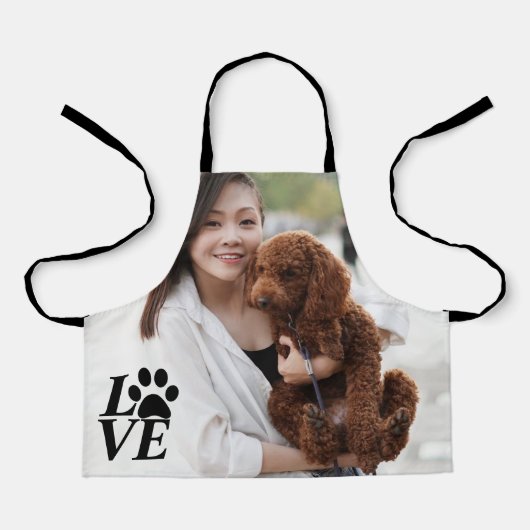 Custom LOVE Paw Print Schort - Hondenliefhebber's (Voorkant)