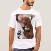 Custom LOVE Paw Print T-shirt – voor Hondenliefheb (Voorkant)
