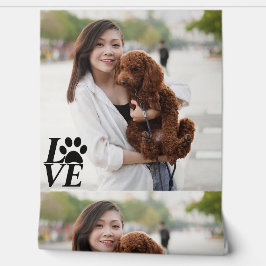 Custom LOVE Paw Print Wallpaper voor echt Hondenli Behang