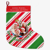 Custom Love Peace Joy Familiefoto Grote Kerstsok (Voorkant)