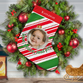 Custom Love Peace Joy Foto Grote Kerstsok