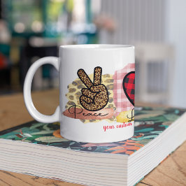 Custom Love Peace Maltese Valentijnsdag Dog Koffiemok