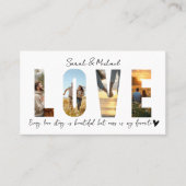 Custom LOVE Photo Collage Card for Couples Visitekaartje (Voorkant)