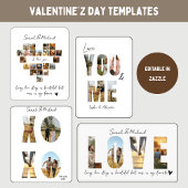 Custom LOVE Photo Collage Card for Couples Visitekaartje