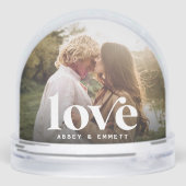Custom Love Photo Snow Wereldbol met namen Sneeuwbol (Achterkant)