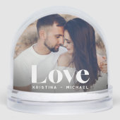 Custom Love Photo Snow Wereldbol met Paar Namen Sneeuwbol (Voorkant)