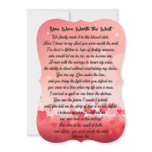 Custom Love Poem Echtgenote Echtpaar Platte Kaart