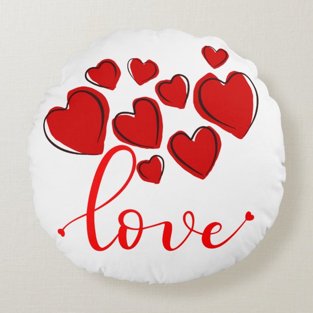 Custom Love Round Pillow Rond Kussen (Voorkant)