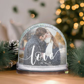 Custom Love Script Photo Snow Wereldbol met Initia Sneeuwbol