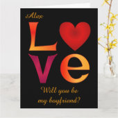 Custom LOVE Square Boyfriend Voorstel op zwart Kaart (Gele Bloem)