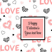 Custom Love Text Hearts Hand Drawn Valentine Napki Servet
