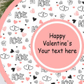 Custom Love Text Hearts Hand Drawn Valentine Plate Papieren Bordje