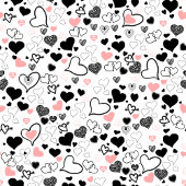 Custom Love Tie Pink Black Heart Sketch Stropdas
