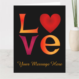 Custom LOVE Vierkante belettering Ombre Rood & Gee Kaart