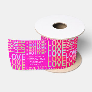 Custom "LOVE" voor bruiloft Jubileum en koppels Satijnen Lint