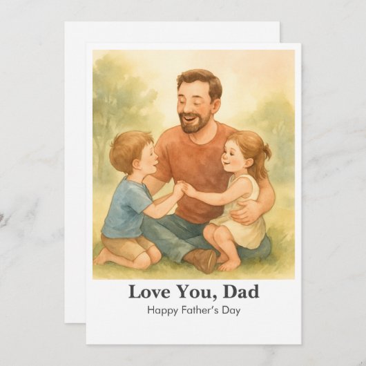 Custom Love You, Dad - Vaderdag Kaart (Voorkant / Achterkant)