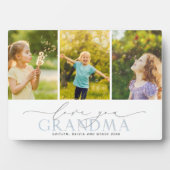 Custom Love You Grandma 3 Photo Collage Plaque Fotoplaat (voorkant)