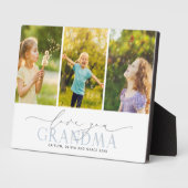 Custom Love You Grandma 3 Photo Collage Plaque Fotoplaat (Zijkant)