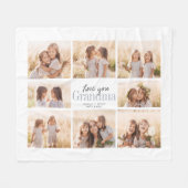 Custom Love You Grandma Grandchildren Photo Collag Fleece Deken (Voorkant (Horizontaal))