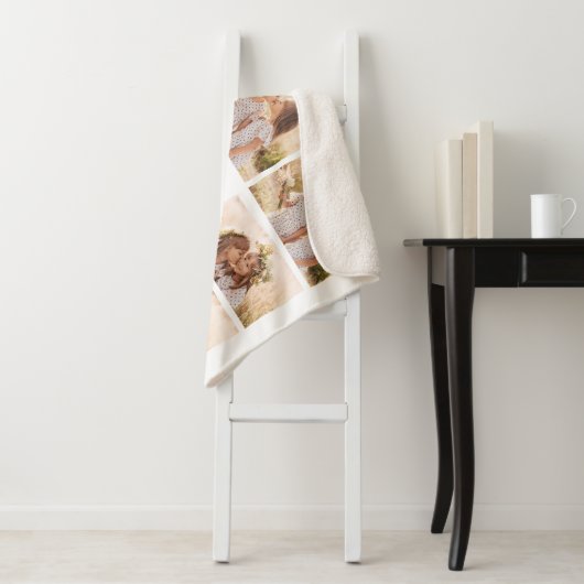 Custom Love You Grandma Grandchildren Photo Collag Sherpa Deken (In situ)