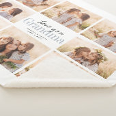 Custom Love You Grandma Grandchildren Photo Collag Sherpa Deken (3/4)