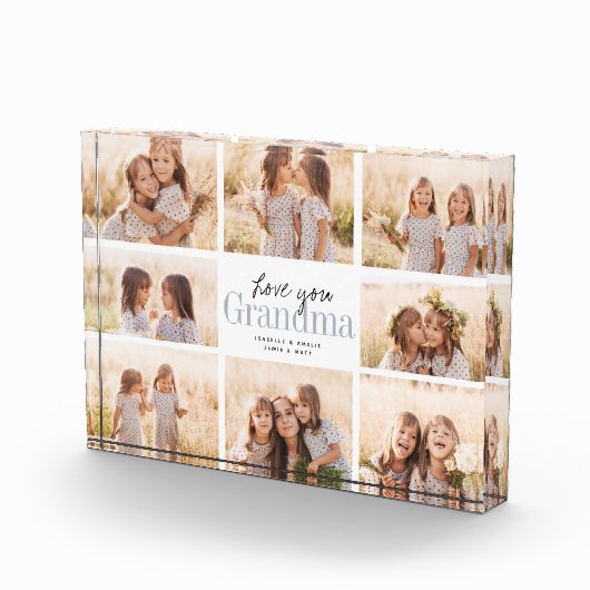 Custom Love You Grandma Moederdag Photo Collage Fotoblokken (Rechts)