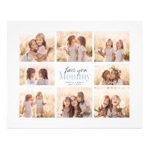 Custom Love You Mammie Moederdag Collage Foto Afdruk