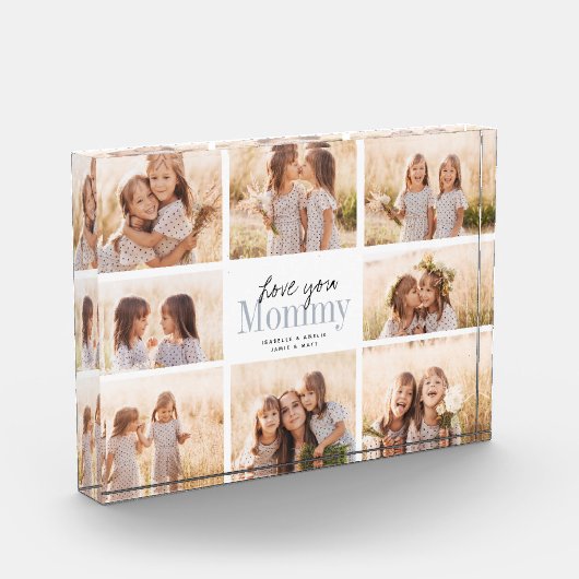 Custom Love You mammie Moederdag Photo Collage Fotoblokken (Links)