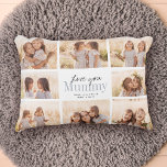 Custom Love You Mummy Mothers Day Photo Collage Accent Kussen<br><div class="desc">Love you Mummy! Beautiful modern family photo collage gift for a beloved mother combines whimsical handwritten script with modern typography and layout. Fill this custom accent pillow with 8 favorite family photos of children,  weddings and other life events and bring a smile to mom's face for years to come.</div>