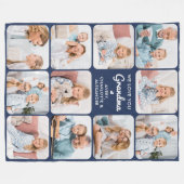 Custom Love You Oma Modern Navy Blauw 11 Foto Fleece Deken (Voorkant (Horizontaal))