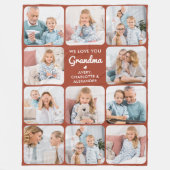 Custom Love You Oma Modern Terracotta 11 Foto Fleece Deken (Voorkant)