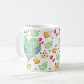 Custom Love You, Waterverf Valentijn Day Koffiemok (Voorkant links)