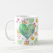 Custom Love You, Waterverf Valentijn Day Koffiemok (Links)