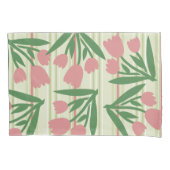 Custom lovely pastel green and pink floral girly kussensloop (Voorkant)