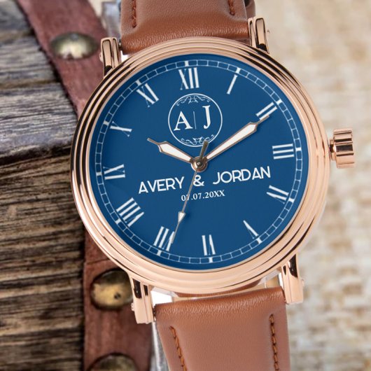 Custom lover name initial monogram Personalized  Horloge