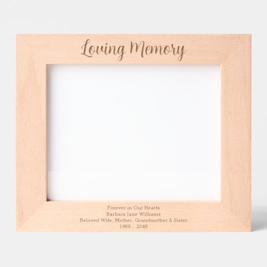 Custom Loving Memory | Keepsake Memorial Gegraveerde Lijstjes (Voorkant)