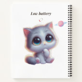 Custom Low Battery Cat Journal Notitieboek (Achterkant)