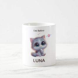 Custom Low Battery Cat Mug Koffiemok