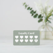Custom Loyalty Kaart Eenvoudig Modern Sage Groen (Staand voorkant)
