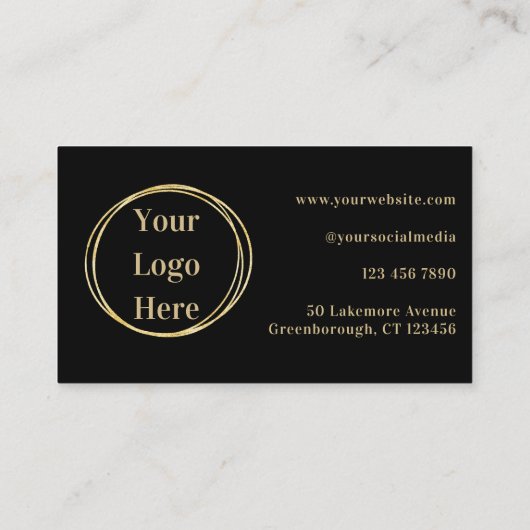 Custom Loyalty Modern Black Gold Visitekaartje (Achterkant)