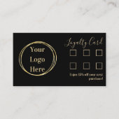 Custom Loyalty Modern Black Gold Visitekaartje (Voorkant)