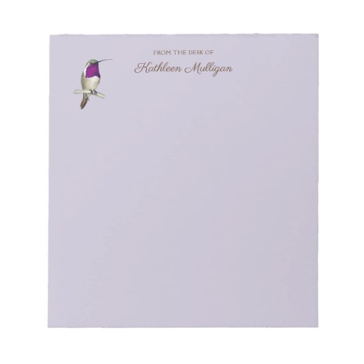 Custom Lucifer Hummingbird Notitieblok (Voorkant)