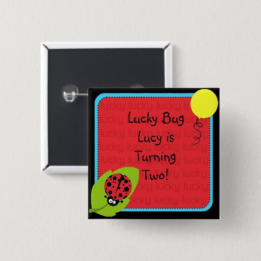 Custom Lucky Bug Button (Voorkant /achterkant)