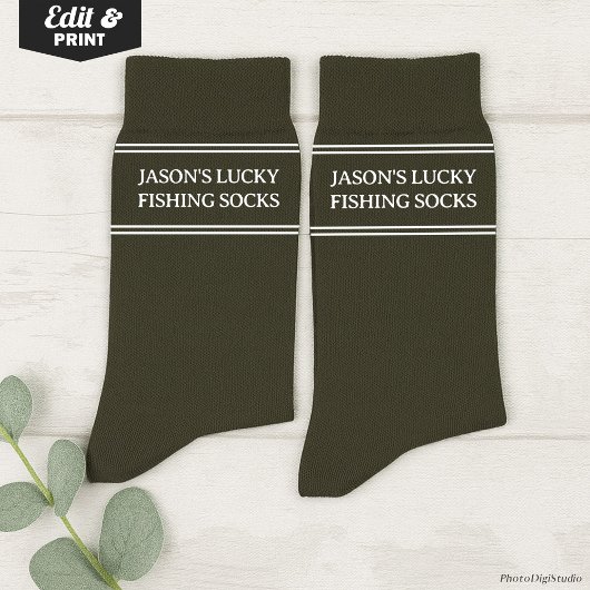 Custom Lucky Fishing Socks Birthday Christmas Gift Sokken