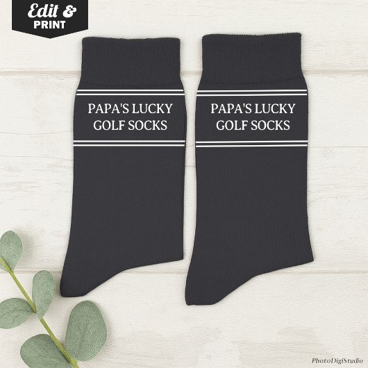 Custom Lucky Golf Socks, Golfer Christmas Birthday Sokken