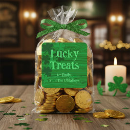 Custom Lucky Treats St. Patrick’s Day Square Stick Vierkante Sticker